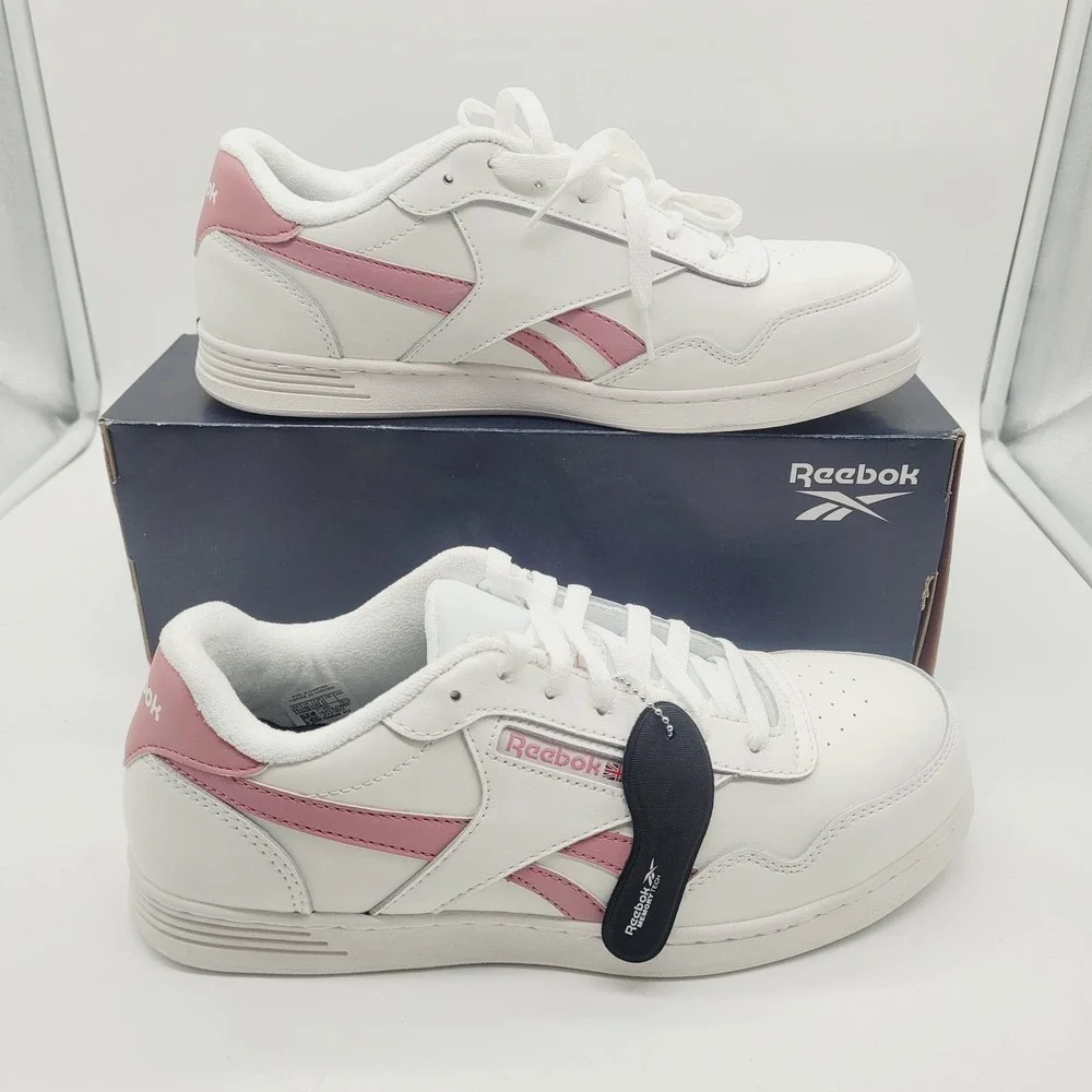 Reebok RB116 Women's Work Sneakers 11.5M White Pink Memory Foam Footbed‎